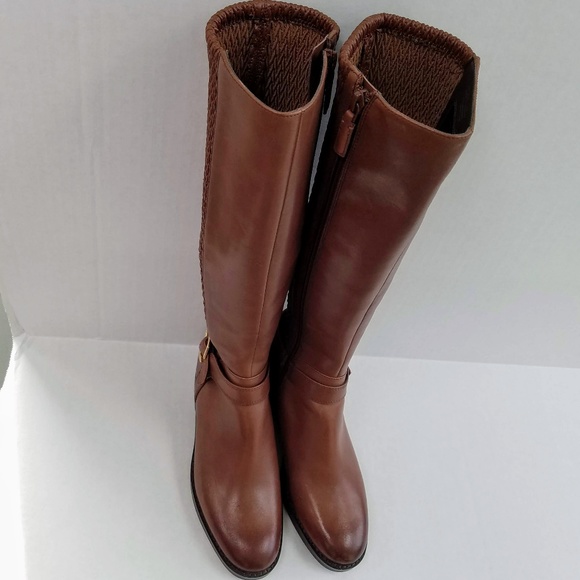 Cole Haan Brown Leather Leela Grand OS Knee-High Riding Boots Size 5 - Picture 5 of 9